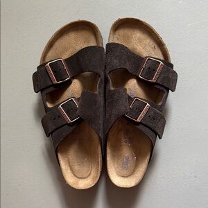 Mocha Suede Birkenstock Arizona Sandals